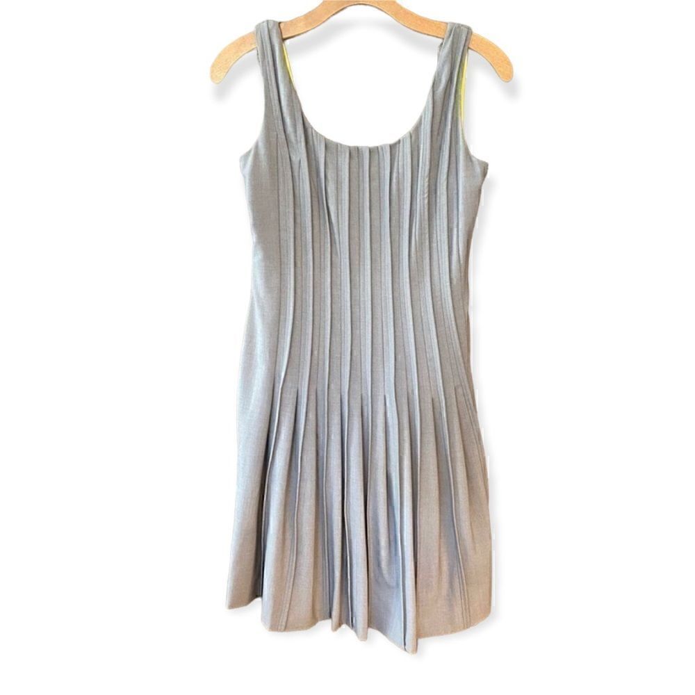 Marc New York NWOT 6 Gray Yellow Lining Fit & Flare Swing Tank Dress